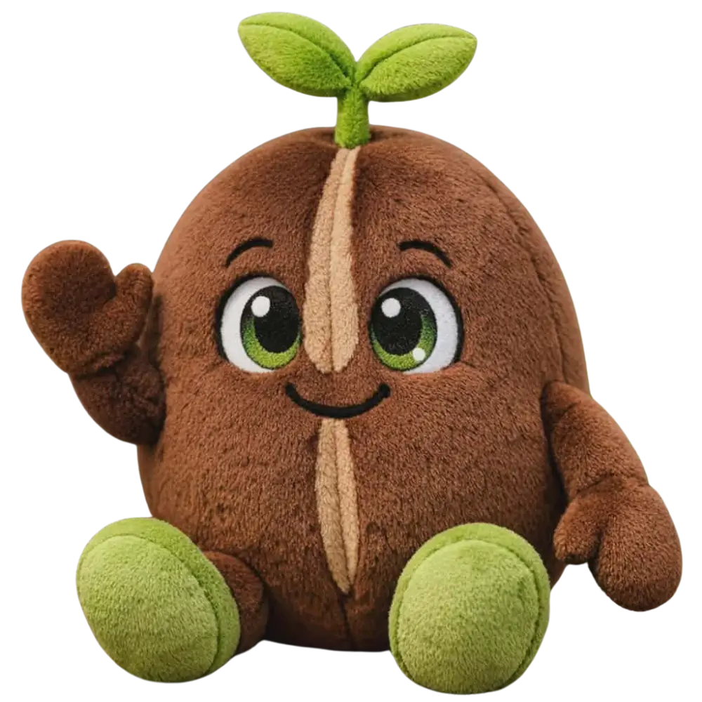 Kávébab, a GreenZacc kabátfigurája integet